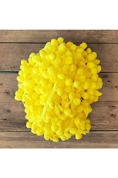 Soft Kare Κίτρινη ρίγα Pompom 1 Πακέτο 20M