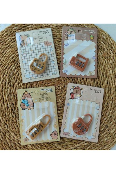 senacacollection Capybara Lock Combination Bag Zipper Lock 1Pcs Padlock