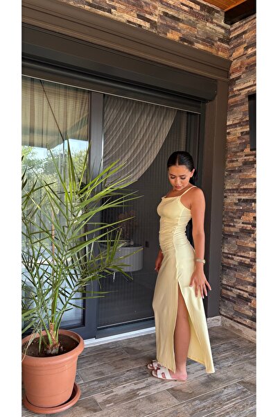 NORA Boutique İp Askılı yan drapeli elbise