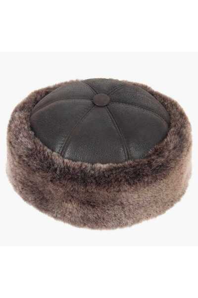 EratLeather قبعة دافئة مصنوعة من الجلد الطبيعي مع بطانة من الفرو من الداخل