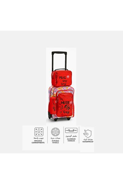 Kids 3Piece School Trolley Backpack Set with Lunch Bag and Pencil Case. Durable, Lightweight