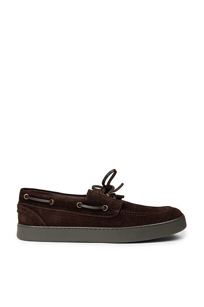 Deery Men's Brown Genuine Suede Marine Casual Shoes