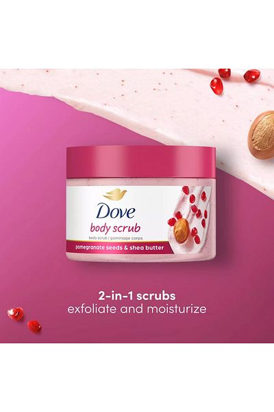 Dove دوف مقشر الجسم ببذور الرمان وزبدة الشيا 298 مل