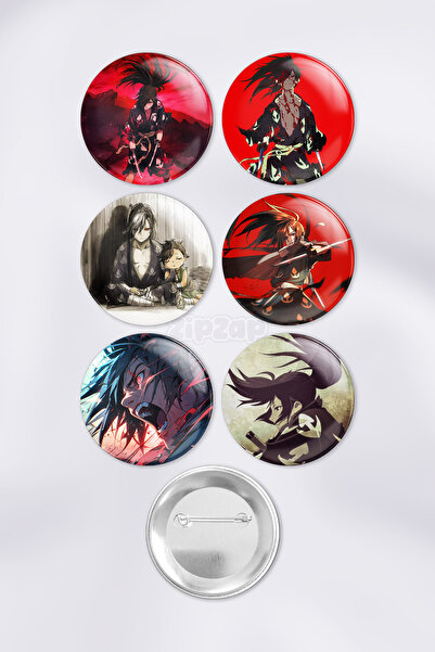 ZipZap Dororo Çanta Süsü Rozet İğneli Buton Rozet Seti (6 ADET)