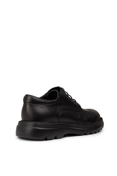 Deery Men's Genuine Leather Black Casual Shoes
