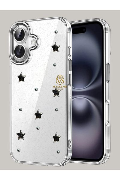 Massemr Apple iPhone 16 Plus Compatible Luxury Patterned Silicone Case – Stylish Design, High-End Premium Cover