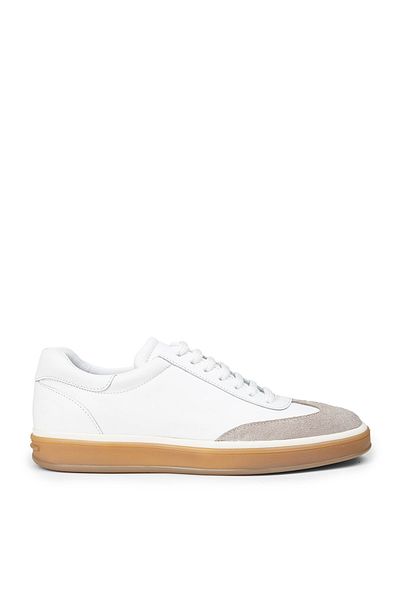 Deery Men's Genuine Leather White Casual Shoes
