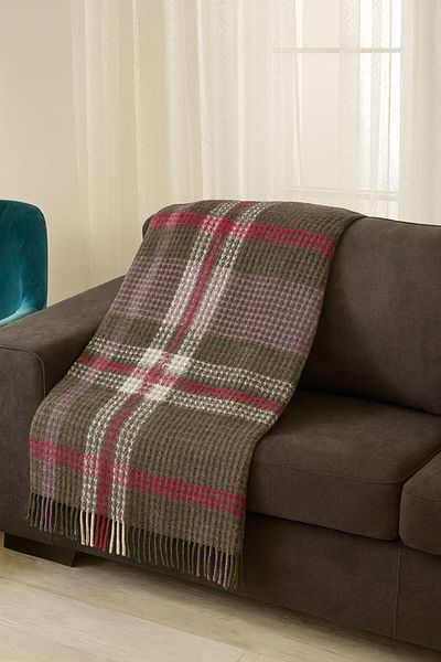 Calista home Cotton Soft Patterned Plaid Scottish Blanket 4 Seasons Camping Travel Blanket