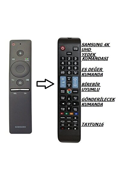 Samsung ile uyumlu 55MU7350 Yedek Kumandası