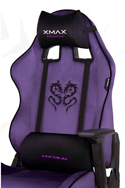 XMAX / Rio Balerion Terletmez Kadife Kumaş Mor Gaming Oyuncu Koltuğu / 120 Kg Taşır