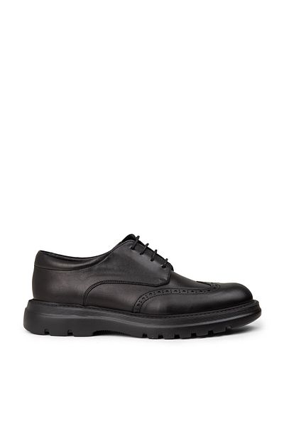 Deery Men's Genuine Leather Black Casual Shoes