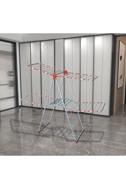 woodhub İki katlı kırmızı çamaşır kurutma askısı, dayanıklı ve şık tasarım