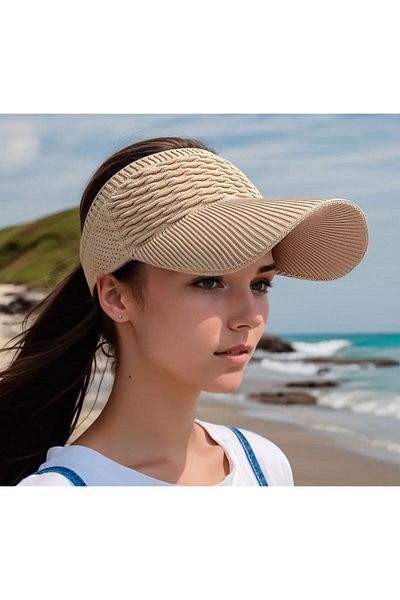 Lunisera Women's Summer Knitted Visor Hat Uv50+ Sun Protection