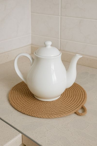 ÖRGÜM Nihale Jute Teapot Pan Mat 26 cm