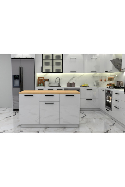 Golden Art Mutfak adası MDF beyaz 120 cm en, 90 cm boy.