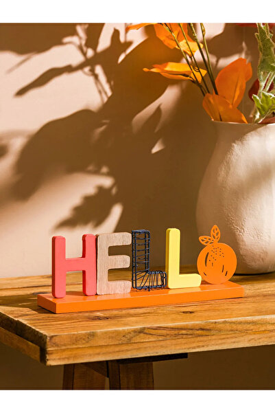 LC Waikiki LCW HOME Karışık Hello Yazı Baskılı Ahşap Biblo 23 cm