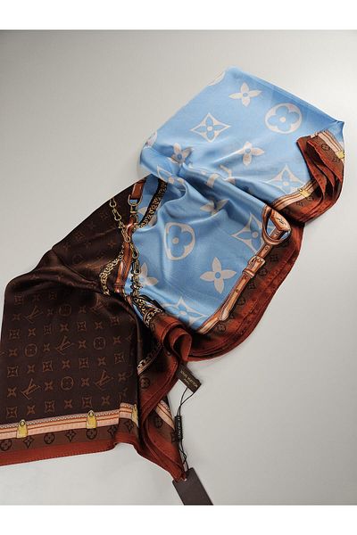 Webinay Home Imported Voile Silk Shawl Lv Pattern Premium Product Shawl Scarfs Hijab