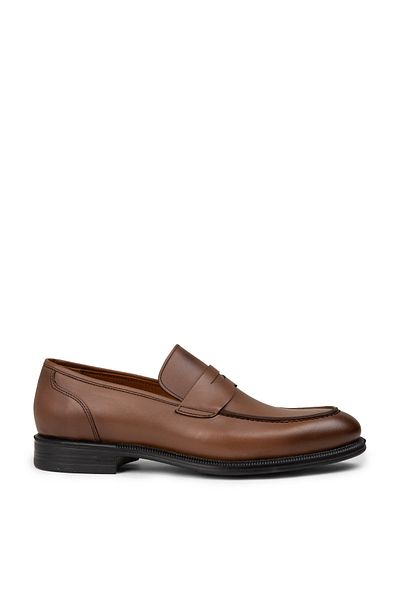 Deery Pantofi clasici din piele naturală pentru bărbați, culoare bronzată