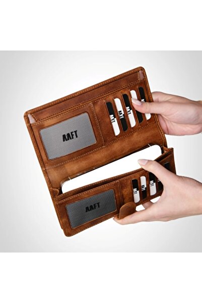 SANATE COLLECTION Hakiki Deri Unisex Cüzdan – Telefon Bölmeli, Kartlıklı Kişiye Özel İsim Yazılır
