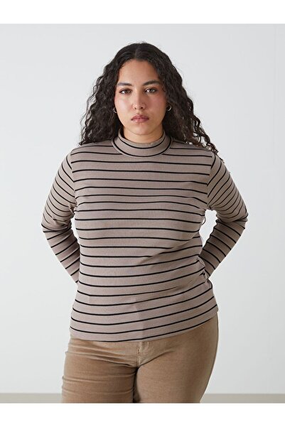 LC Waikiki LCWAIKIKI Basic Dik Yaka Çizgili Kadın Body