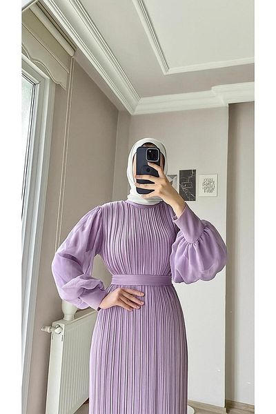 Mellyn Store Pleated Chiffon Dress