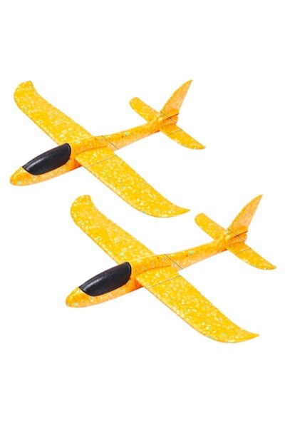 LEIBOO Set de 2 avioane planoare, polistiren, 47 cm, galben