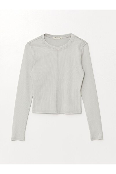 LC Waikiki Gri Bisiklet Yaka Kadın Body