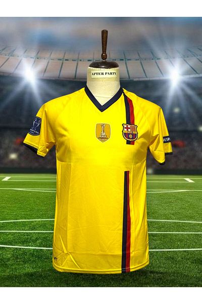 After Party Fc. B.A.R.C.E.L.O.N.A 2008/09 Season Lionel Messi Nostalgia Jersey (Yellow) Vs Sports Singlet Ag