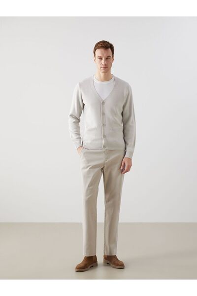 LC Waikiki Standard Mold V-Neck Men's Knitwear Cardigan