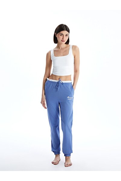 LC Waikiki Γυναικείο παντελόνι πιτζάμας σε μπλε ναυτικό χρώμα με ελαστική μέσ...