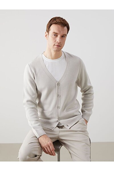 LC Waikiki Standard Mold V-Neck Men's Knitwear Cardigan