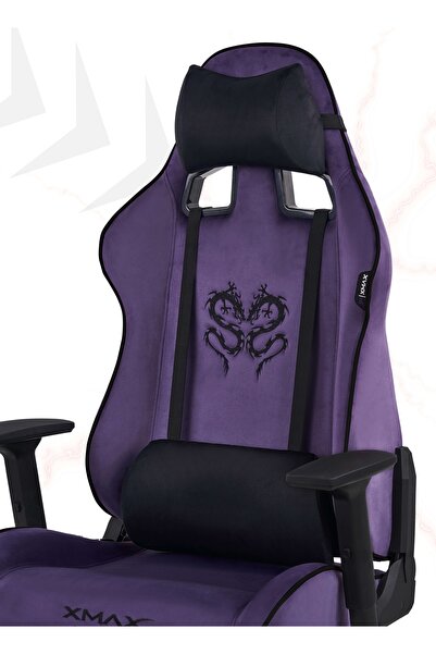 XMAX / Rio Plus Balerion Terletmez Kadife Kumaş Mor Gaming Oyuncu Koltuğu / 1...