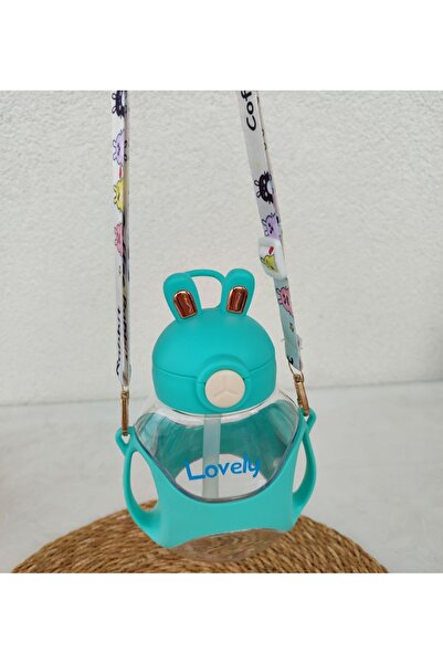 senacacollection School Water Bottle with Rabbit Ears 700 ml with Sticker Gift 1 Pcs