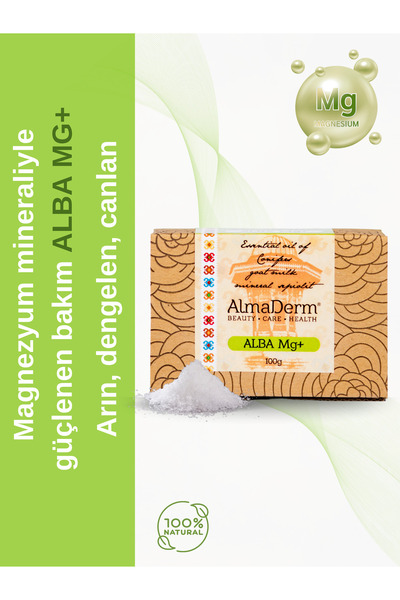 ALMADERM ALBA MG+ Sabunu – Magnezyum ve Bitkisel Yağ İçerikli %100 Doğal Sabun