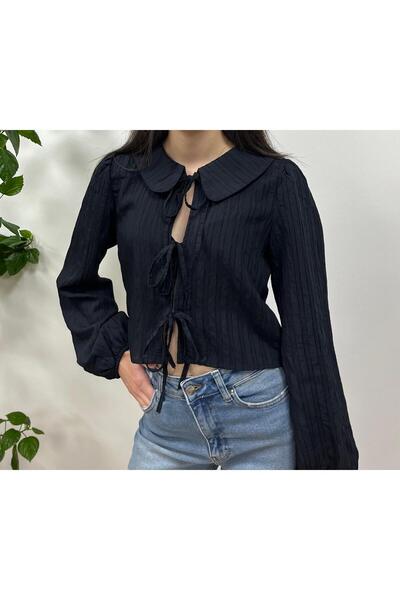 VAZIRADK طفل طوق القميص الأسود