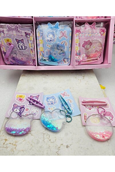 Meyra Accessories sanrio kawaii içi sulu simli sticker DİY kendin yap anahtar...