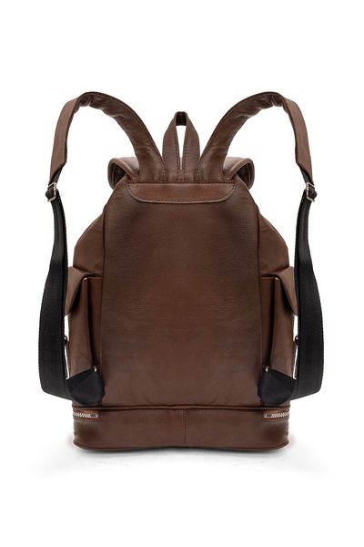fubileather Genuine Leather Large Size Drawstring Backpack Backpack