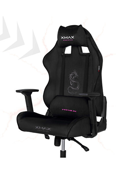 XMAX / Rio Balerion Terletmez Kadife Kumaş Siyah Gaming Oyuncu Koltuğu / 120 Kg Taşır