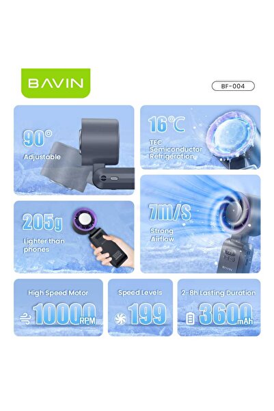Bavin Mini Foldable Rechargeable Handheld Turbo Cooling Fan
