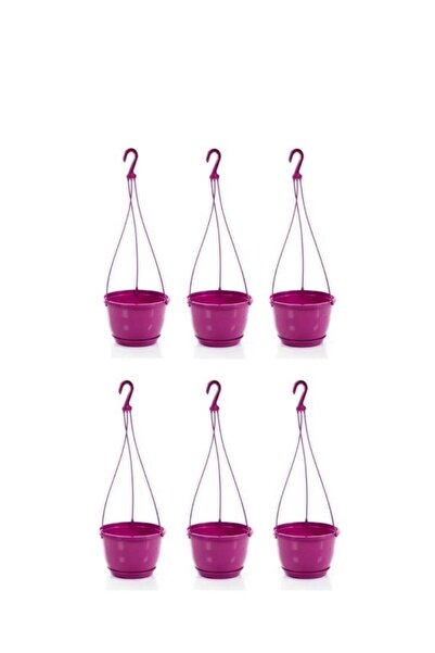 Omnipazar SO-SM01 Safir Makrome Askılı Balkon Saksı 1,7 lt Vişne 6 Adet