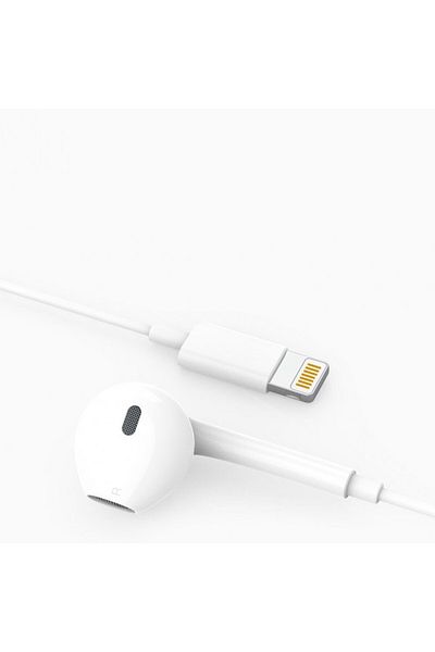 OEM Headphones with Microphone and Lightning Port WUW-R32 compatible with iPhone, White