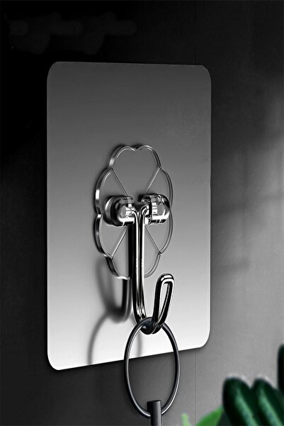 A&A 1 Adet Kare Şeffaf Askı Güçlü Kendinden Yapışkanlı Kapı Duvar Askısı Bany...