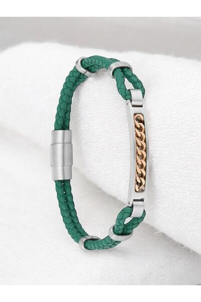 Santa Barbara Polo & Racquet Club Brand Original Green Knitted Men's Bracelet
