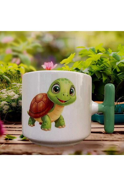 GameFruy Cute Turtle Double Sided Printed Mug - Ceramic Tea, Coffee Gift Cup