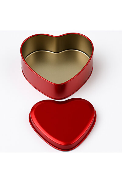 Bittox Sevgiliye Özel Kırmızı Metal Kalp Kutu-Aşk Mesajı Tasarımlı- Hediyelik...