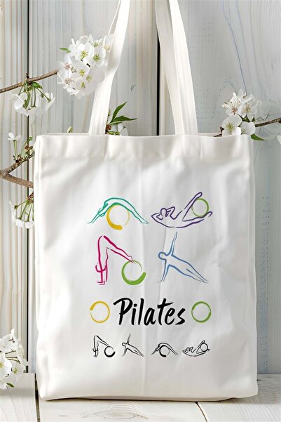 ART HEDİYE pilates Baskılı Bez çanta Kişiye Özel Model 1