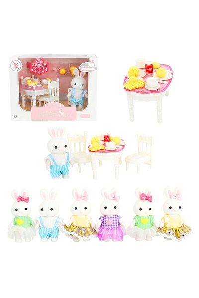 Banadabak Dreamy Mini Rabbit 6621-3 Dining Table Set with Accessories 3+