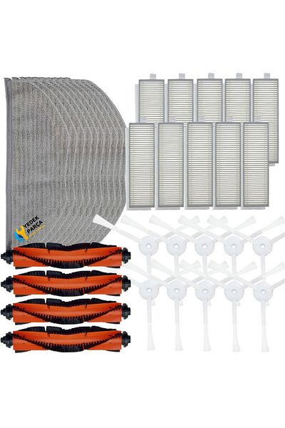 Ozba Ticaret Xiaomi Compatible Mijia G1 Mjstg1 Robot Vacuum Cleaner 4 Rollers 10 Side Brushes 10 Hepa Filters 10 Mop Cloths