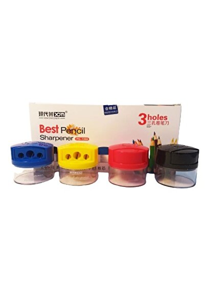 Banadabak Șlefuit creion din plastic cu trei compartimente capac rotativ PS-1268