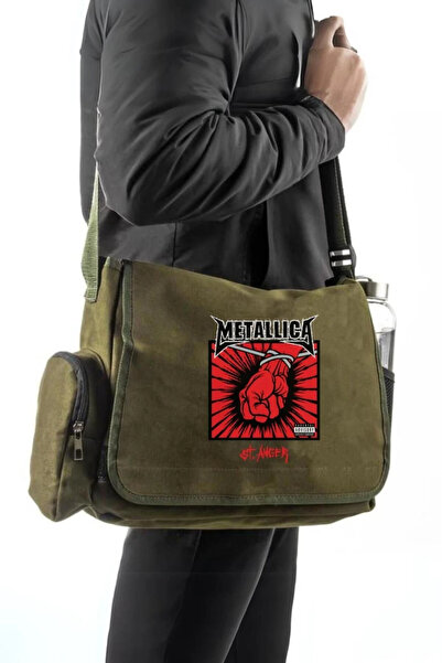 Violon Metallica unisex zelena torba za poruke sa printom